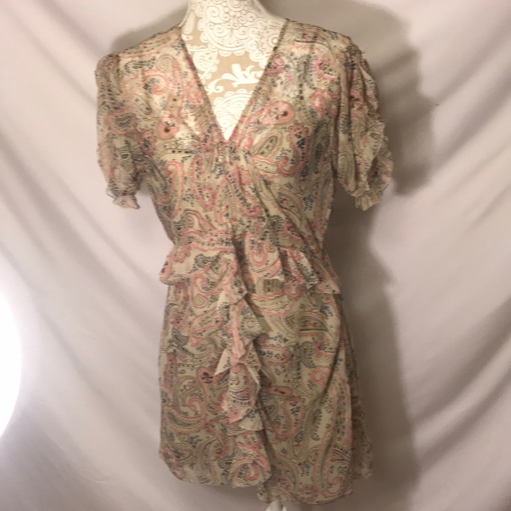 NWT Juicy Couture Pink Paisley, Ruffle Dress